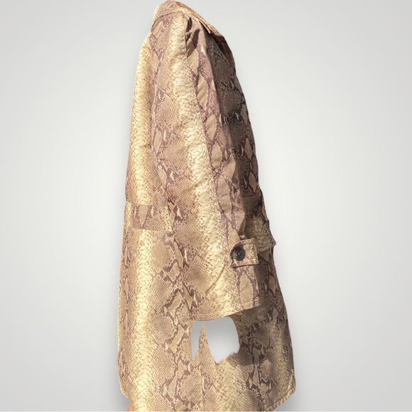 Valentino Snake Print Trench Coat in Brown and Tan - Picture 3 of 7